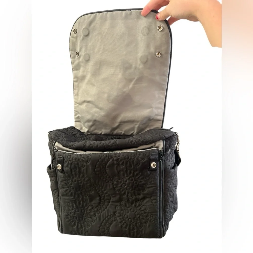 Petunia pickle bottom black quilted diaper bag